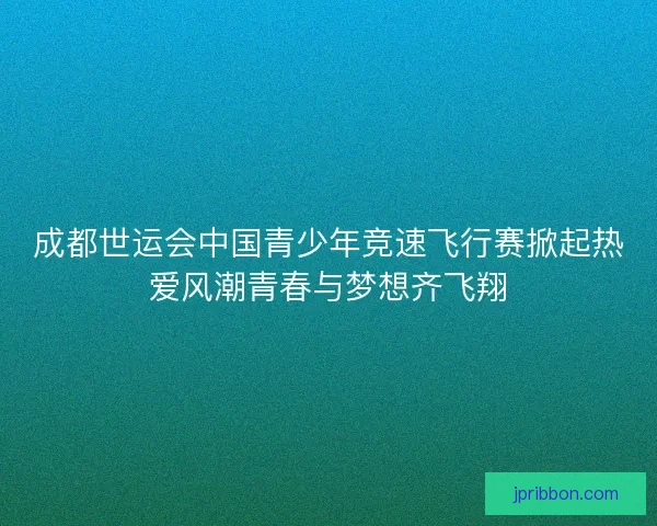 成都世运会中国青少年竞速飞行赛掀起热爱风潮青春与梦想齐飞翔